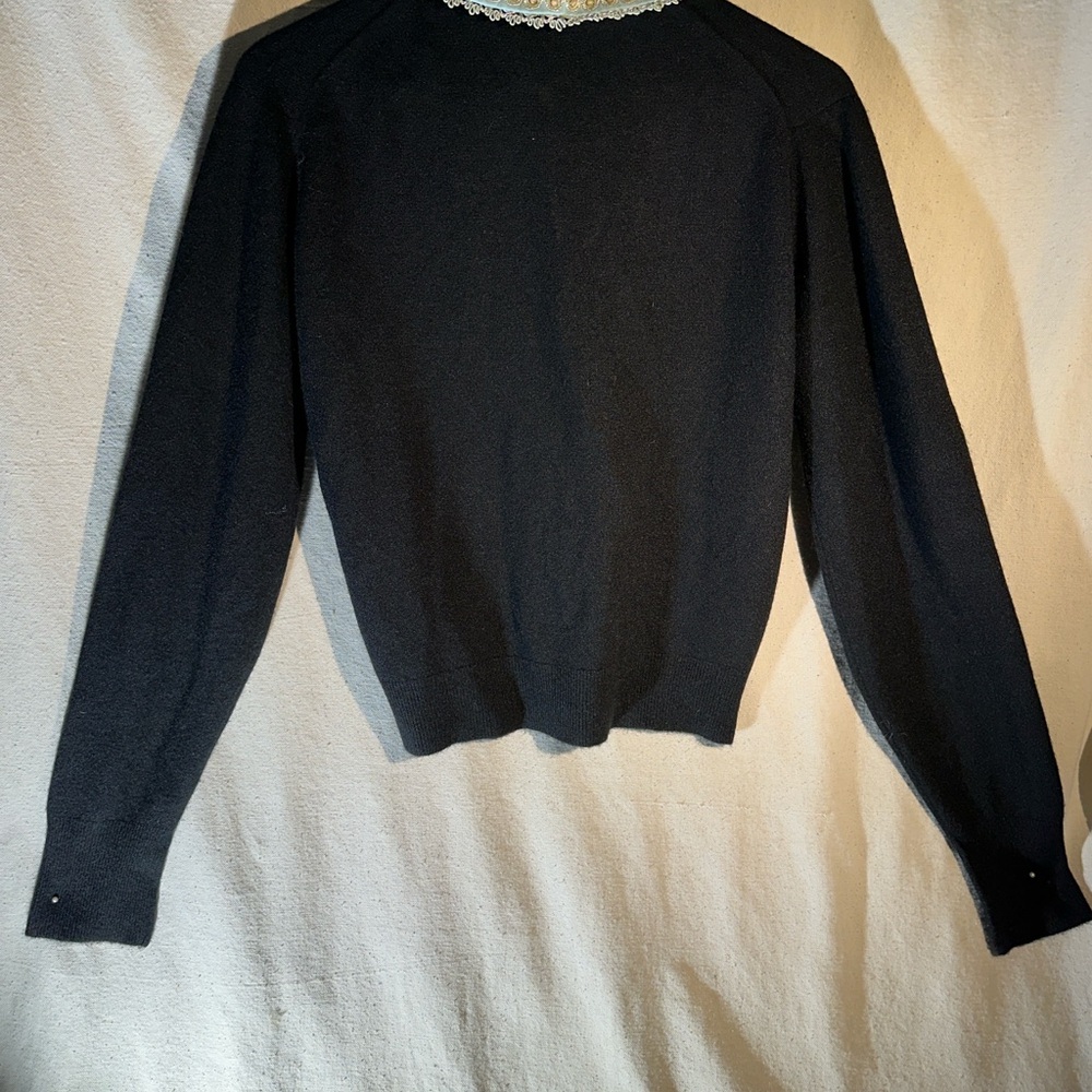 Vintage “Tobi” Black Poodle Sweater with removable Leather Collar - Picture 9 of 14